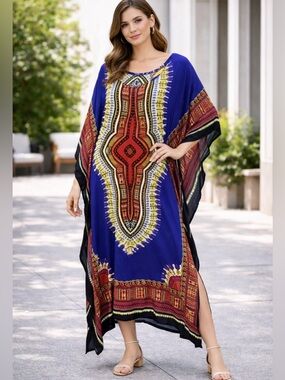 Jackpot Unisex Cotton Dashiki Hippie Boho Tribal Dolman Colorful Loose OS AC1